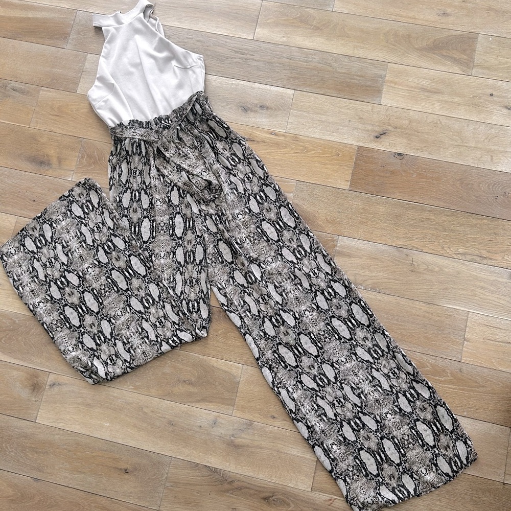 Halter wide legged jumpsuit